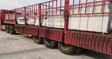 榆林 白麻荔枝面外墙干挂，工厂装车日常