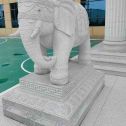 榆林 白麻花岗岩动物异形石雕-大象