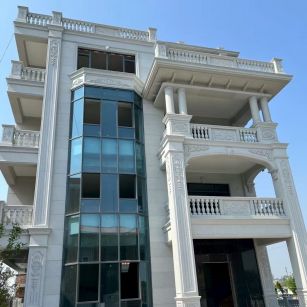 榆林 白麻花岗岩别墅外墙干挂效果展示