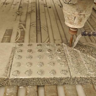 榆林 芝麻白花岗岩石材盲人石、盲道石、盲点石