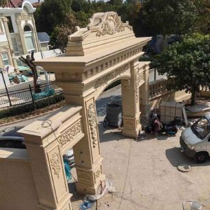 榆林 黄金麻荔枝面花岗岩别墅门楼