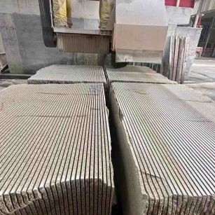 榆林 车间生产日常，黄金麻白麻花岗岩