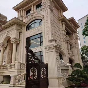 榆林 黄金麻花岗岩别墅外墙干挂效果展示