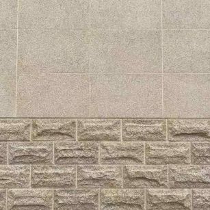 榆林 黄金麻自然面蘑菇石配荔枝面干挂