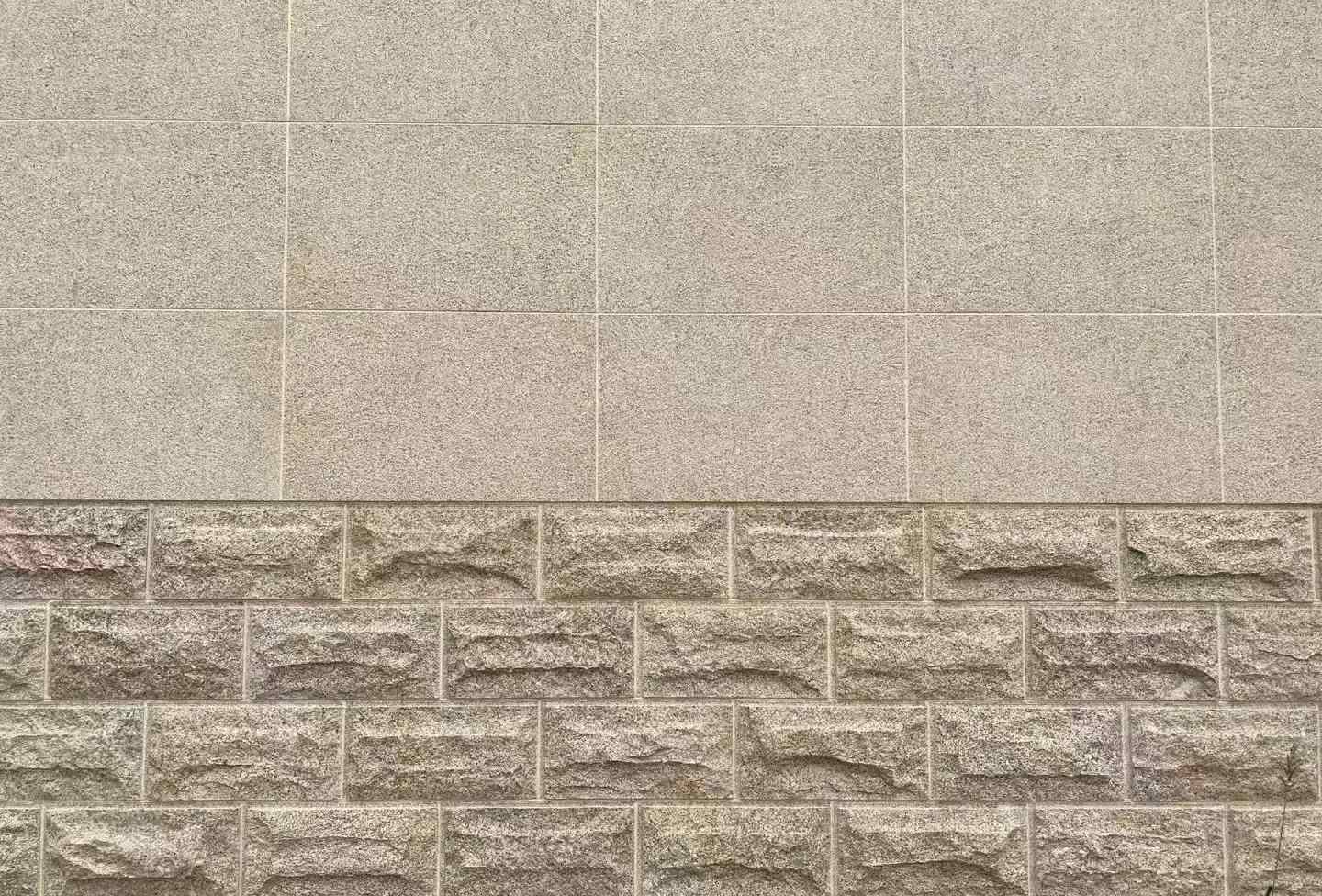 榆林 黄金麻自然面蘑菇石配荔枝面干挂