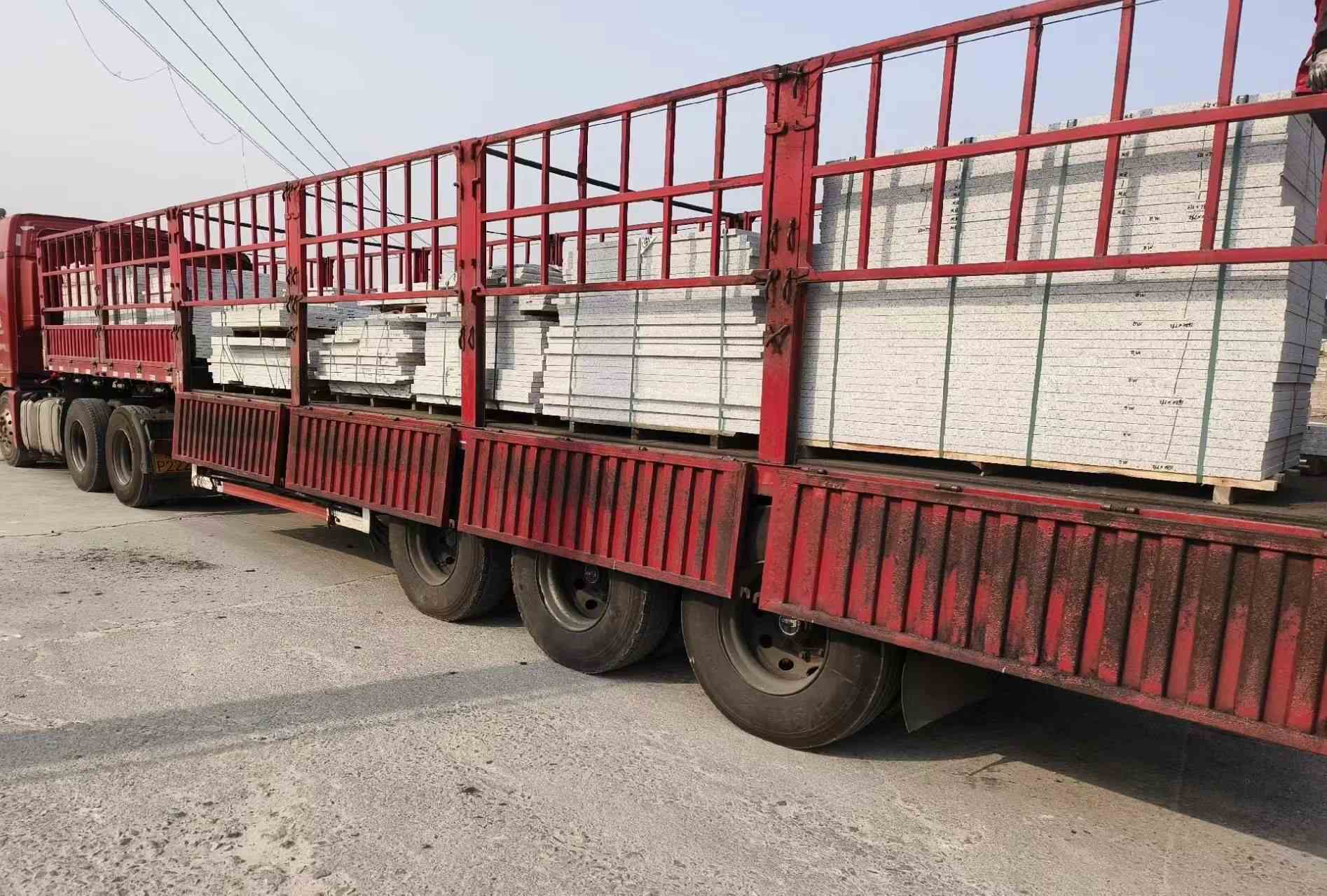 榆林 白麻荔枝面外墙干挂，工厂装车日常