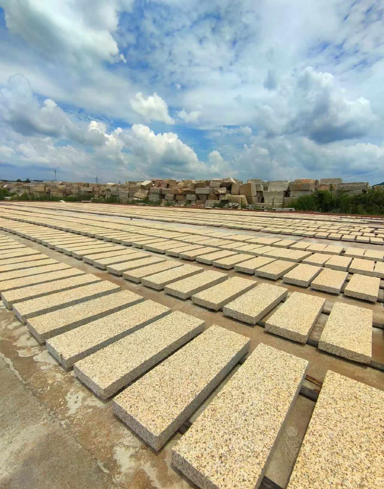 榆林 黄金麻荔枝面花岗岩石材地铺石防护中