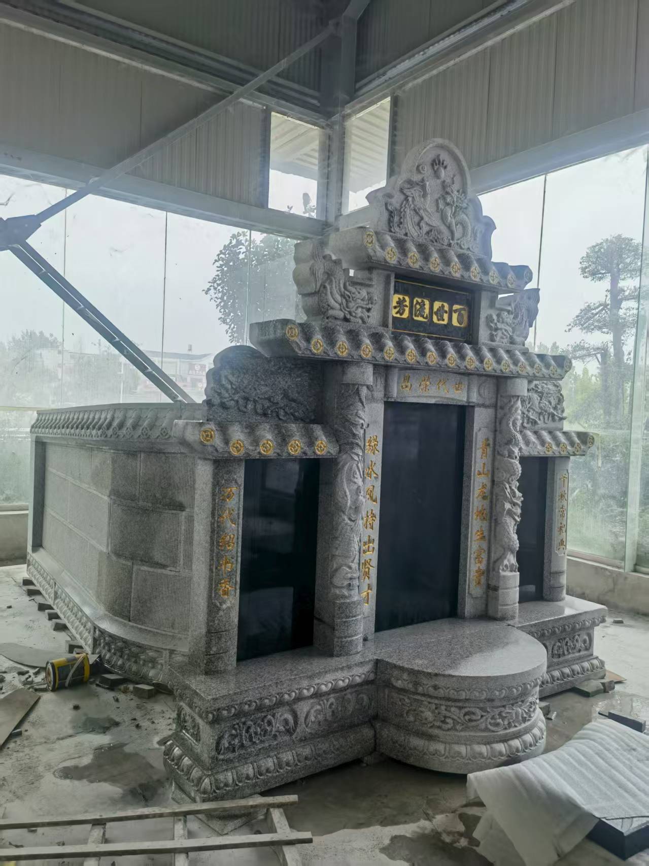 榆林 芝麻白墓碑效果展示图