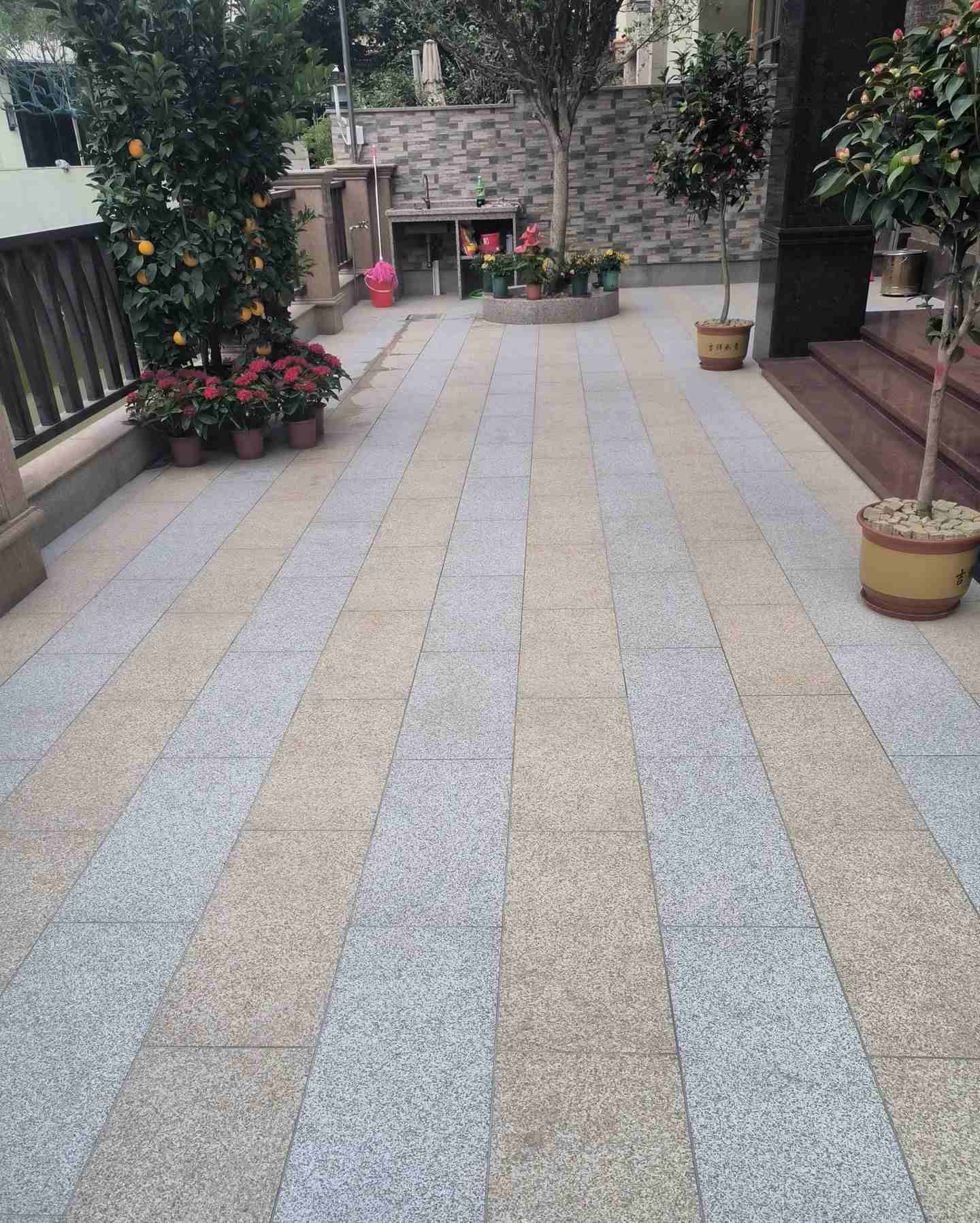 榆林 黄金麻白麻荔枝面庭院铺装展示