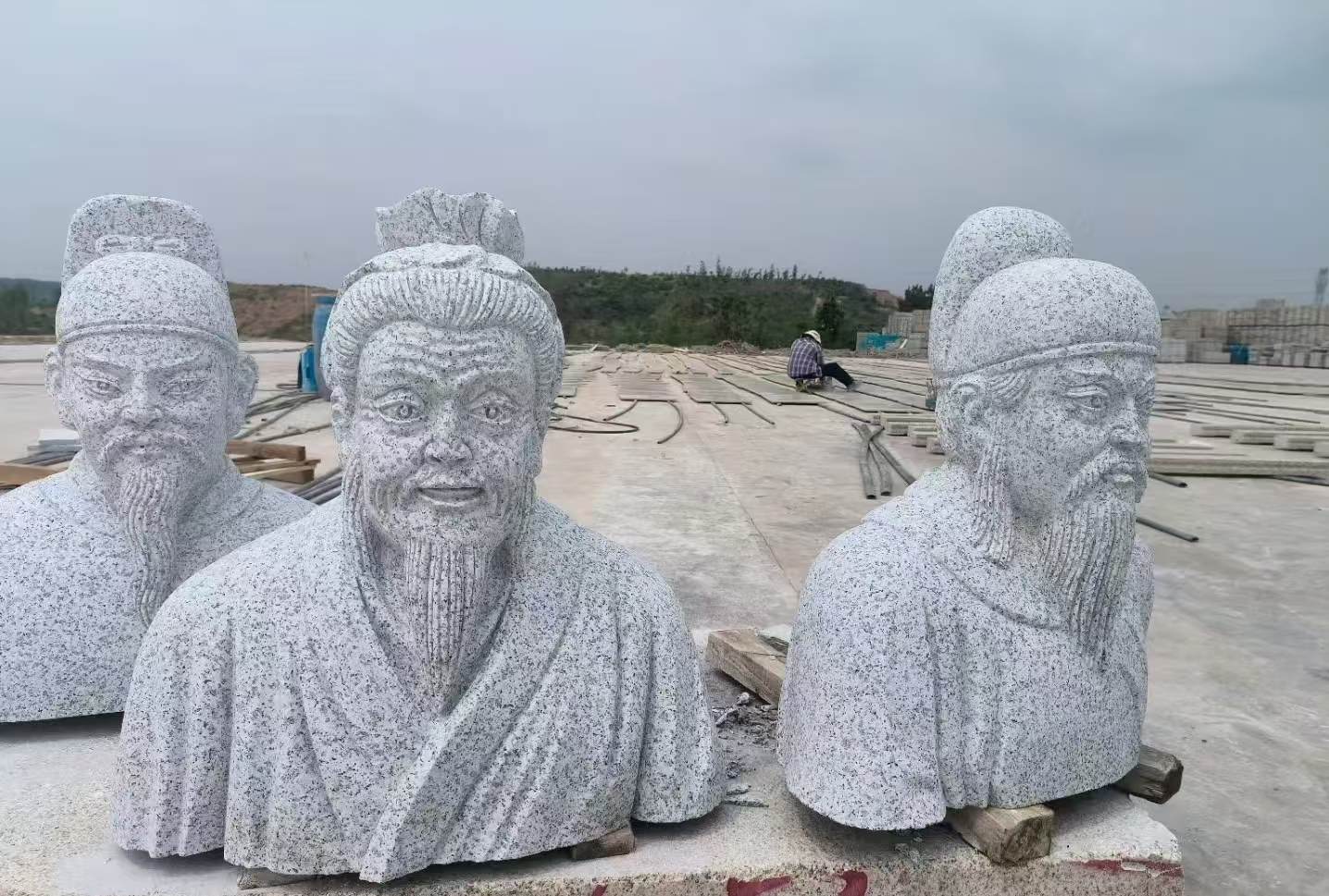 榆林 白麻花岗岩石材人物立体雕刻