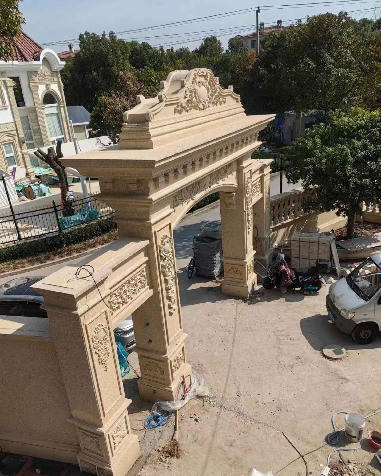 榆林 黄金麻荔枝面花岗岩别墅门楼