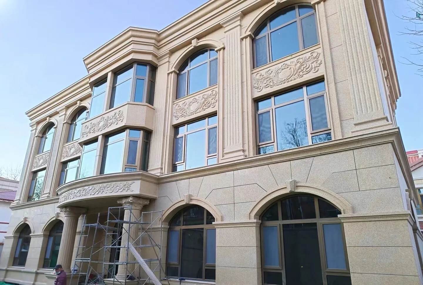 榆林 黄金麻花岗岩别墅外墙干挂